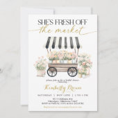 フレッシュオフザマーケット白黒ブライダルシャワー 招待状 (正面)