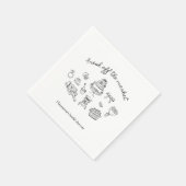 フレッシュオフザマーケット 手描きのブライダルシャワー スタンダードカクテルナプキン (角)