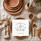 フレッシュオフザマーケット 手描きのブライダルシャワー スタンダードカクテルナプキン