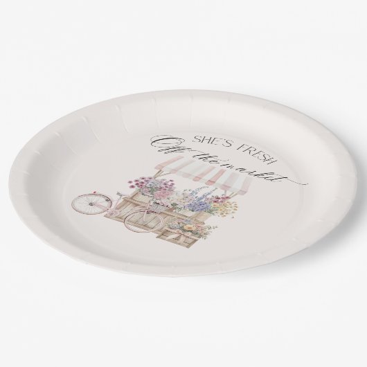 フレッシュオフザマーケットBohoフラワーカートブライダル ペーパープレート (アングル)