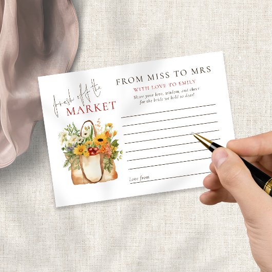 フレッシュオフマーケットウェルウィッシュブライドブライダルシャワー エンクロージャーカード