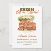 フレッシュオフマーケットピーチハーベスト秋ブライダルシャワー 招待状 (正面)