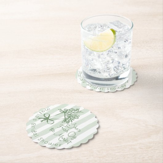 フレッシュオフ市場のセージ緑のお洒落花束 ペーパーコースター (インサイチュ)