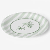 フレッシュオフ市場のセージ緑のお洒落花束 ペーパープレート (アングル)