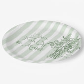 フレッシュオフ市場のセージ緑のお洒落花束 ペーパープレート (アングル)