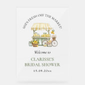 フレッシュオフ市場の夏の柑橘系ブライダルシャワー アクリルサイン (正面)