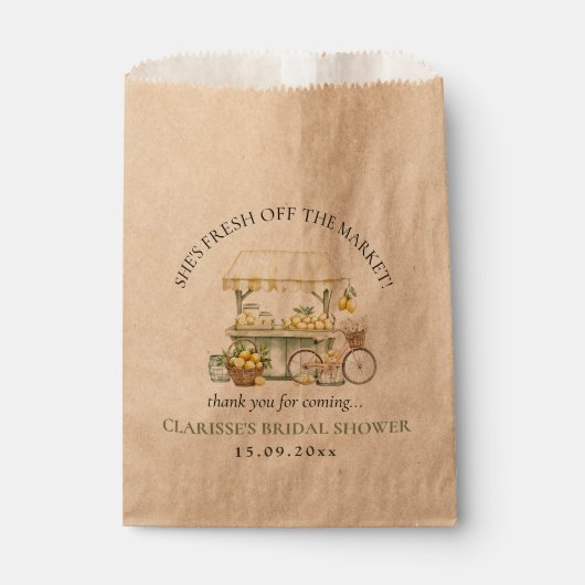 フレッシュオフ市場の夏の柑橘系ブライダルシャワー フェイバーバッグ (正面)