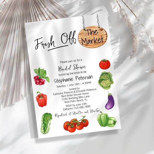 フレッシュオフ市場の木製のサインブライダルシャワー 招待状