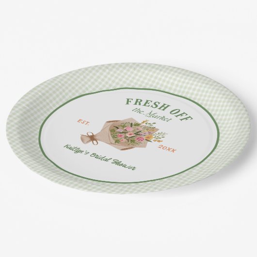 フレッシュオフ市場ファーマーズマーケットブライダルシャワー ペーパープレート (アングル)