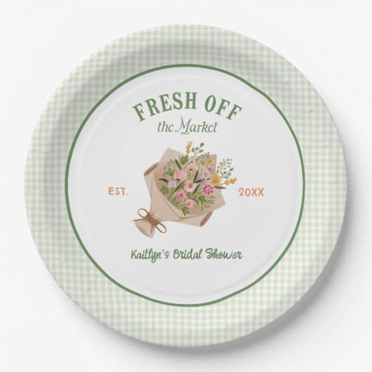 フレッシュオフ市場ファーマーズマーケットブライダルシャワー ペーパープレート (正面)