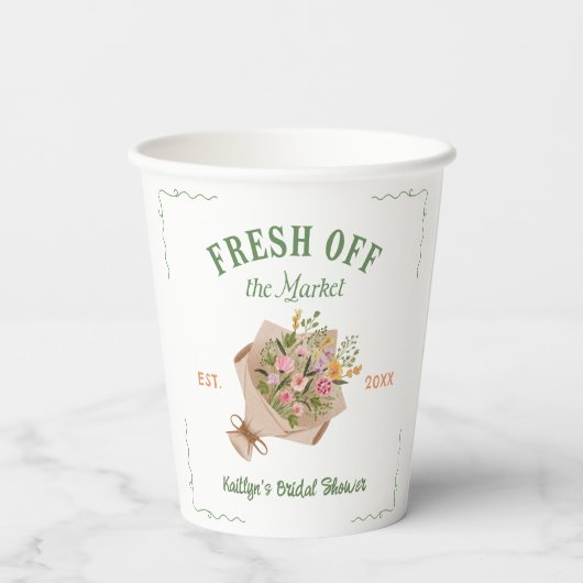 フレッシュオフ市場ファーマーズマーケットブライダルシャワー 紙コップ (裏面)