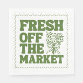 フレッシュオフ市場ブライダルシャワーグリーンナプキンス スタンダードランチョンナプキン (正面)