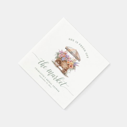 フレッシュオフ・ザ・マーケットフローラブライダルシャワー スタンダードカクテルナプキン (角)