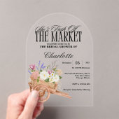 フレッシュオフ・ザ・マーケットブライダルシャワー素朴フローラ アクリル招待状 (インサイチュ (ポータブル))