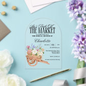 フレッシュオフ・ザ・マーケットブライダルシャワー素朴フローラ アクリル招待状 (インサイチュ (ウェディング))