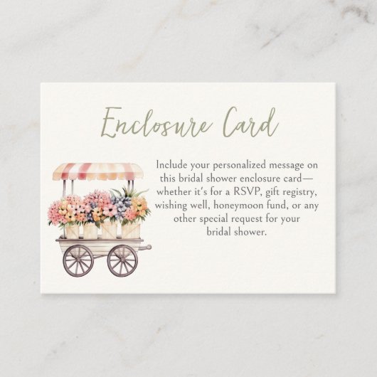 フレッシュオフ・ザ・マーケットブライダルシャワー エンクロージャーカード (正面)