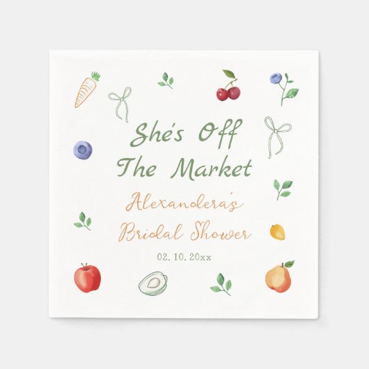 フレッシュオフ・ザ・マーケットブライダルシャワー スタンダードカクテルナプキン (正面)
