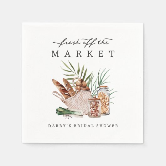 フレッシュオフ・ザ・マーケットブライダルシャワー スタンダードカクテルナプキン (正面)