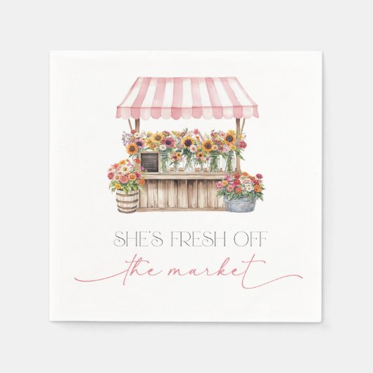 フレッシュオフ・ザ・マーケットブライダルシャワー スタンダードカクテルナプキン (正面)