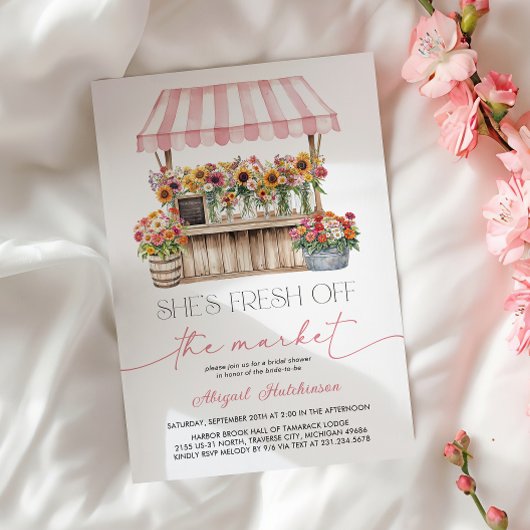 フレッシュオフ・ザ・マーケットブライダルシャワー 招待状