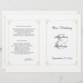 フレッシュオリーブグリーンアールデコフォーマル結婚式 プログラム (正面/裏面)