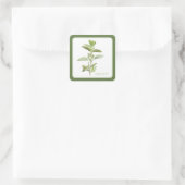 フレッシュオレガノスモールスクエアステッカー(+文字)グリーン スクエアシール (バッグ)