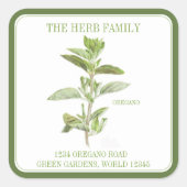 フレッシュオレガノラージスクエア封筒用シールズグリーン スクエアシール (正面)