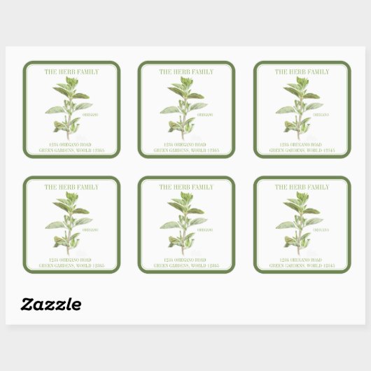 フレッシュオレガノラージスクエア封筒用シールズグリーン スクエアシール (シート)