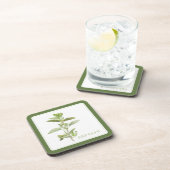 フレッシュオレガノ懸命プラスチックのコースター(+文字)グリーン コースター (右側)