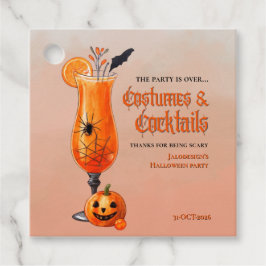 フレッシュオレンジのコスチュームとカクテルハロウィンパーティー フェイバータグ