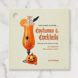 フレッシュオレンジのコスチュームとカクテルハロウィンパーティー フェイバータグ
