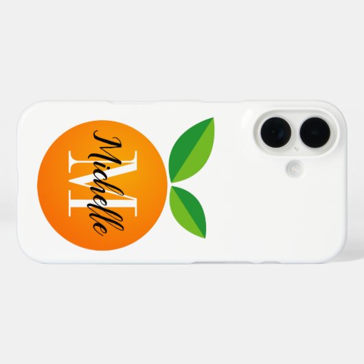 フレッシュオレンジカスタムの果実モノグラムiPhone 16ケース Case-Mate iPhoneケース (裏面 (横))