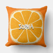 フレッシュオレンジフルーツジューシーなレモンジュースイラストレーション クッション (正面)