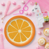 フレッシュオレンジフルーツジューシーなレモンジュースイラストレーション ペーパープレート (パーティー)