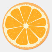 フレッシュオレンジフルーツジューシーなレモンジュースイラストレーション ラウンドシール (正面)