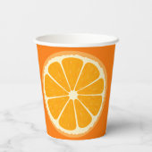 フレッシュオレンジフルーツジューシーなレモンジュースイラストレーション 紙コップ (裏面)