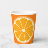 フレッシュオレンジフルーツジューシーなレモンジュースイラストレーション 紙コップ (正面)