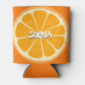 フレッシュオレンジフルーツジューシーなレモンジュースイラストレーション 缶クーラー (正面)