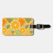 フレッシュオレンジ柑橘系グラフィックパターン ラゲッジタグ (正面横)