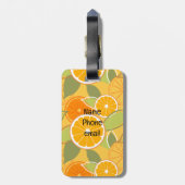 フレッシュオレンジ柑橘系グラフィックパターン ラゲッジタグ (裏面縦)