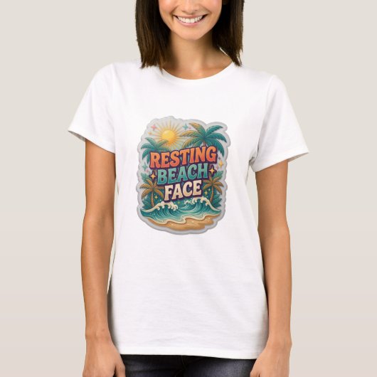 フレッシュオレンジRESTING+BEACH+FACE Tシャツ (正面)