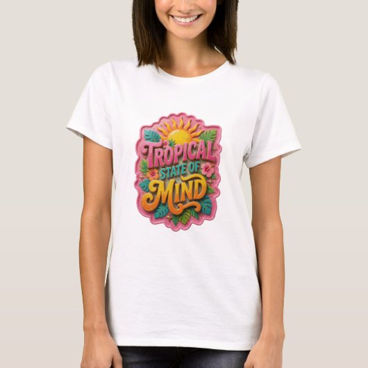 フレッシュオレンジTROPICAL+STATE+OF+MINDプリント Tシャツ (正面)
