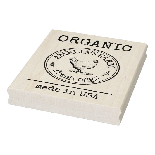 フレッシュオーガニックエッグズビジネスロゴカスタム ラバースタンプ (スタンプ)