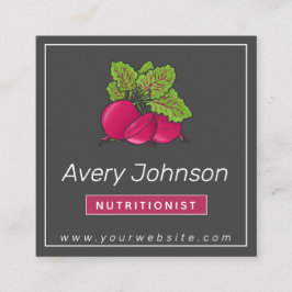 フレッシュオーガニックビーツ栄養士ヘルシーフードグレー スクエア名刺
