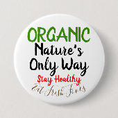 フレッシュオーガニックフーズ丸ボタンピン 缶バッジ (正面)