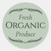 フレッシュオーガニックプロデュースクラシックラウンドステッカー ラウンドシール (正面)