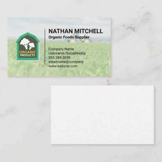 フレッシュオーガニック/ファームとトラクターの名刺 名刺 (正面/裏面)