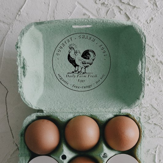 フレッシュカオーガニックートンエッグカートンファミリーファーム ラバースタンプ
