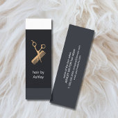 フレッシュカッコいいブルー白ストライプ金ゴールドフェイクヘアスタイル スキニー名刺