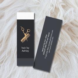 フレッシュカッコいいブルー白ストライプ金ゴールドフェイクヘアスタイル スキニー名刺